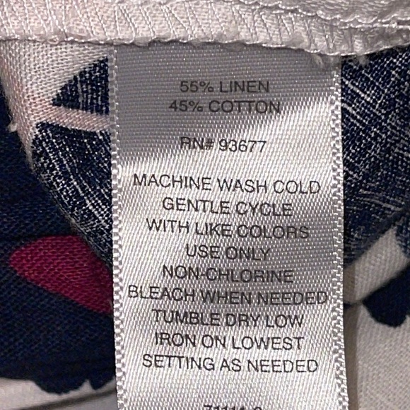 🌹NWT:Liz Claiborne Linen Blend Floral Print Pants - Picture 8 of 8